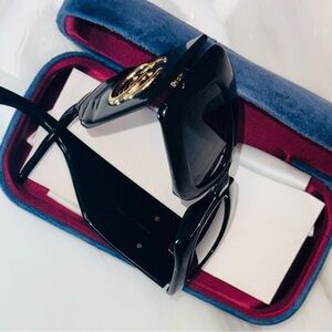GUCCI Oversized Rectangular Acetate Sunglasses